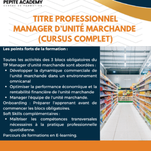 Titre professionnel - Manager d'unité marchande